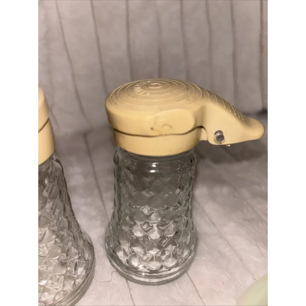 Vintage salt & pepper Shaker Lot Anchor Hocking Wexford, Daniell's, Tupperware